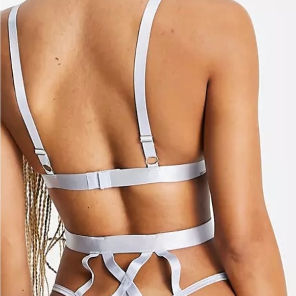 ASOS DESIGN Sienna strappy soft bodysuit in blue - Picture 2 of 3